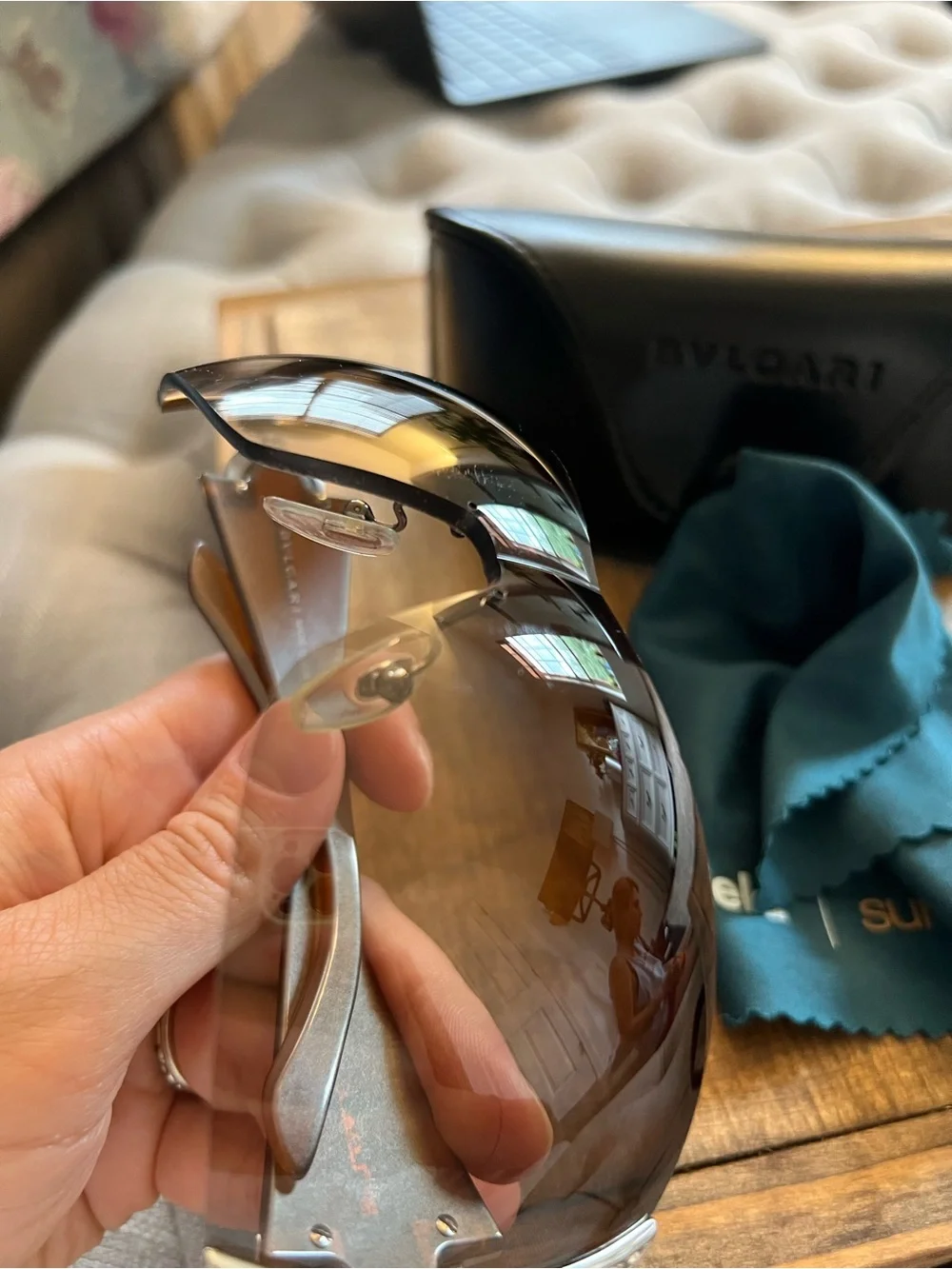Bvlgari 651-B shield sunglasses. Made in Italy. With Case.